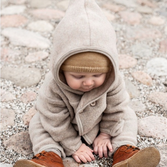 NWT Huttelihut Elf Baby Suit in Camel, Wool Fleece Onesie - Picture 2 of 6